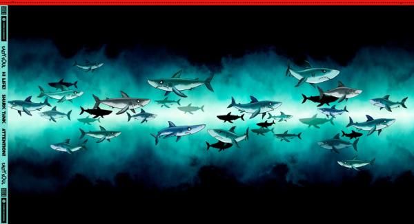 French Terry Panel ca. 85 cm Shark Tank by Thorsten Berger von Swafing